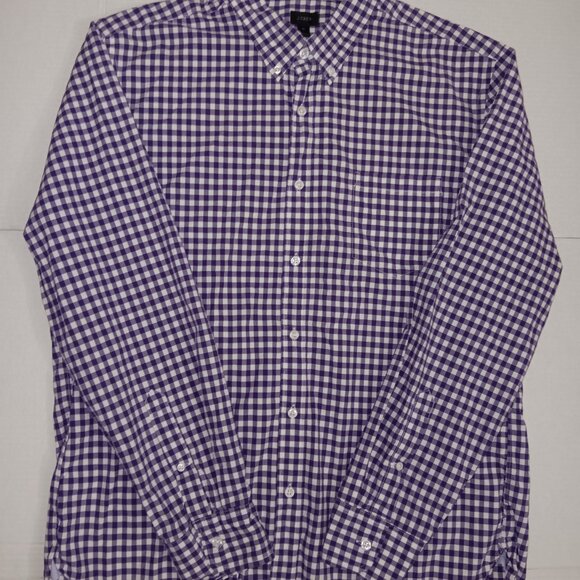 J.CREW COTTON BLEND GINGHAM PLAID PRINT LONG SLEEVE BUTTON DOWN SHIRT - Picture 6 of 11